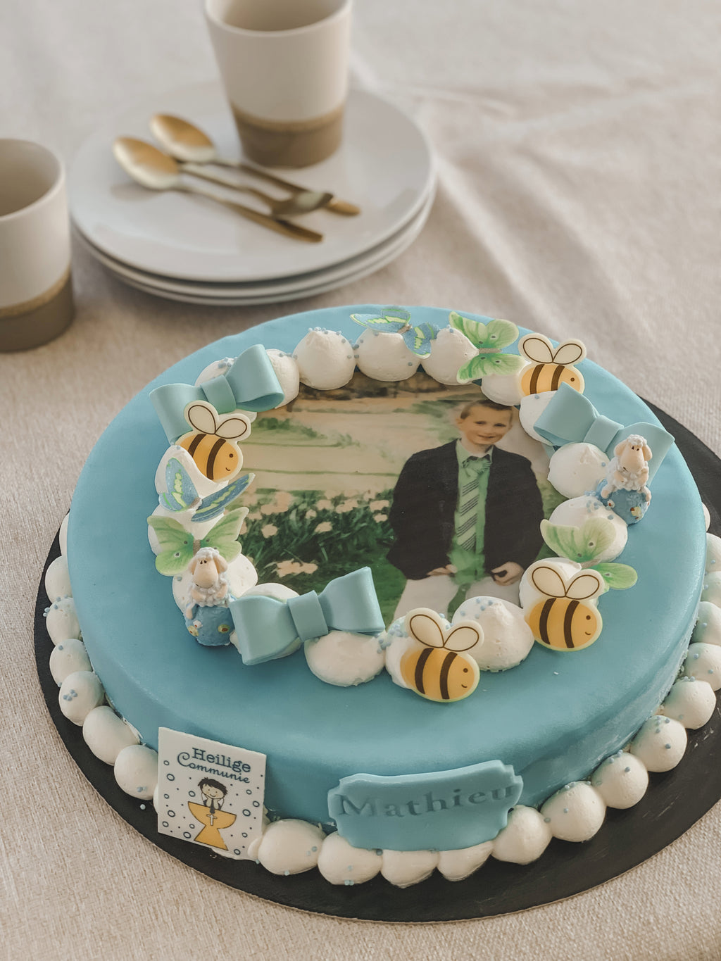 Foto-ijstaart met rolfondant